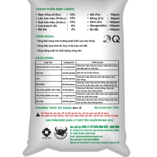 Phân Bón Đầu Trâu NB 13-13-13+TE (50kg) – Dinh Dưỡng Cân Đối Cho Hoa & Cây Ăn Quả - Hình ảnh 2