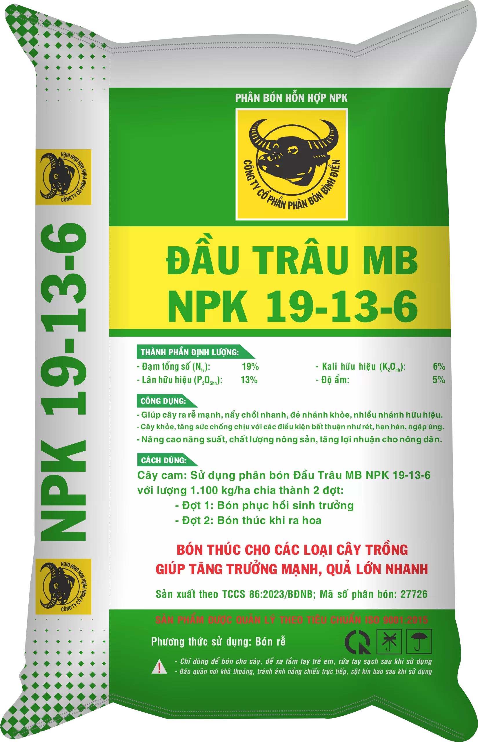 Phân bón NPK Đầu Trâu MB 19-13-6 Tăng Trưởng Mạnh, Quả Lớn Nhanh - Hình ảnh 3