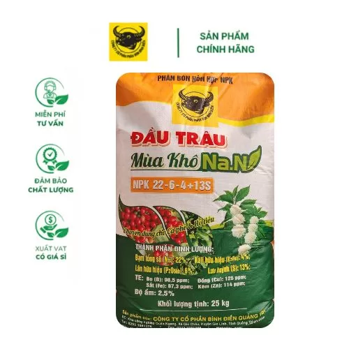 Phân bón Đầu Trâu Mùa Khô Na.N NPK 22-6-4+13S – Chuyên dùng cho cà phê & hồ tiêu mùa khô - Hình ảnh 2