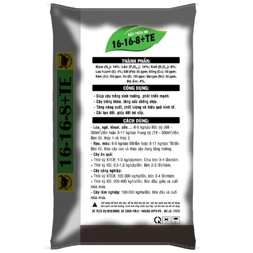 Phân Bón Đầu Trâu NPK 16-16-8+TE