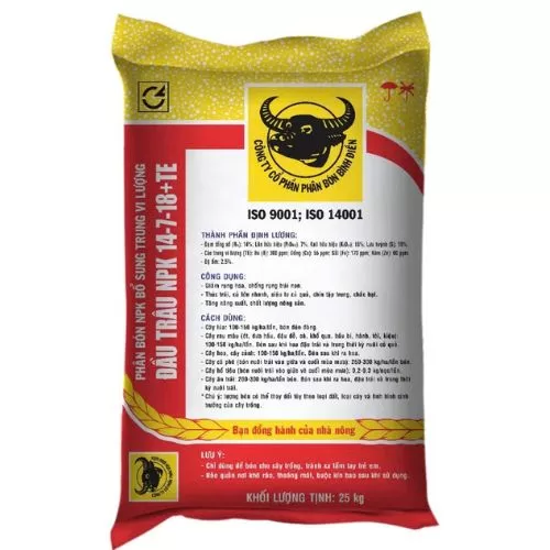Phân Bón Đầu Trâu NPK 14-7-18+TE