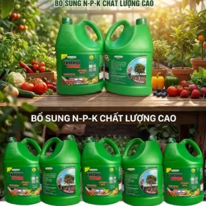 Chế phẩm hữu cơ sinh học vi sinh volvo VE01 (Earthqi Hydro bs NPK) 4,5 lít - can xanh